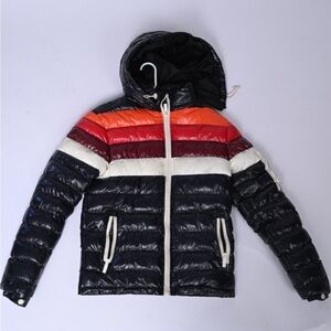 Colorful Striped Puffer Jacket